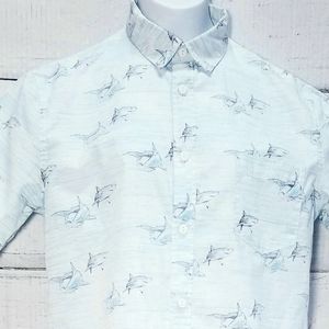 Maxx | Nautical Shark Pattern Button Up Shirt
